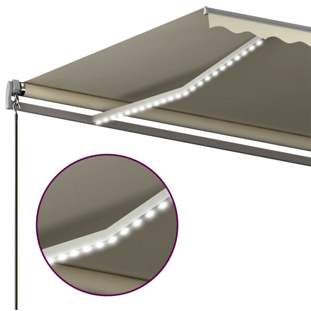 Einziehbare Markise LED/Windsensor 450x350 cm creme