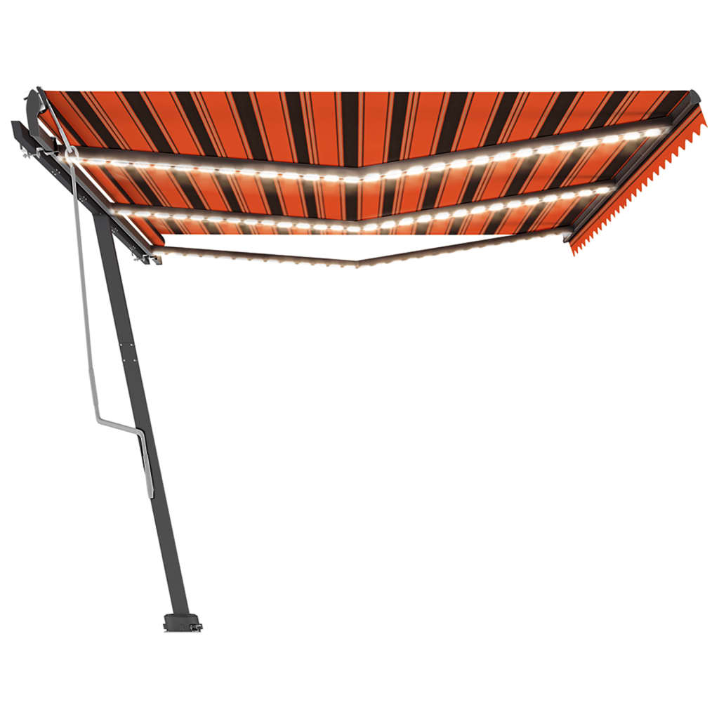 Retractable awning LED light 600x350 cm orange/brown.