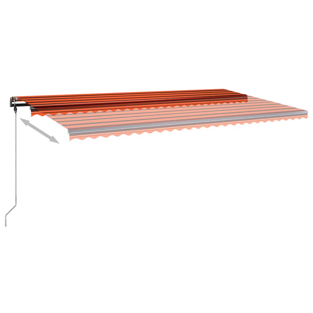 Retractable awning LED light 600x350 cm orange/brown.