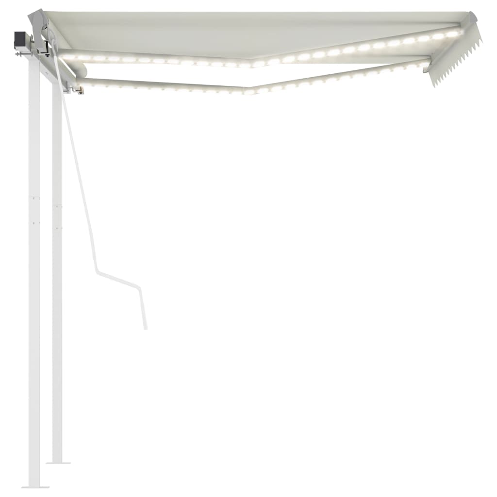 Retractable awning LED/wind sensor 3x2.5 m cream