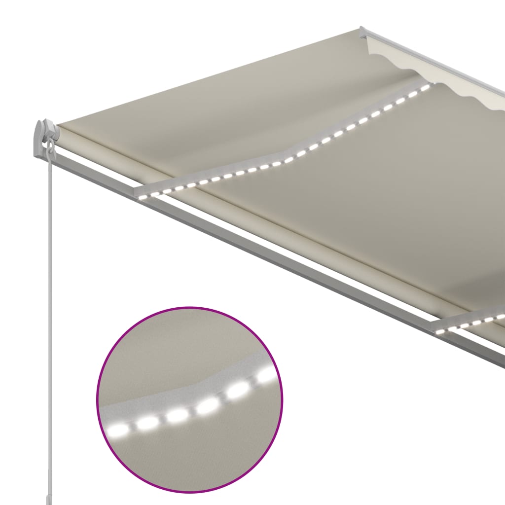 Retractable awning LED/wind sensor 3x2.5 m cream