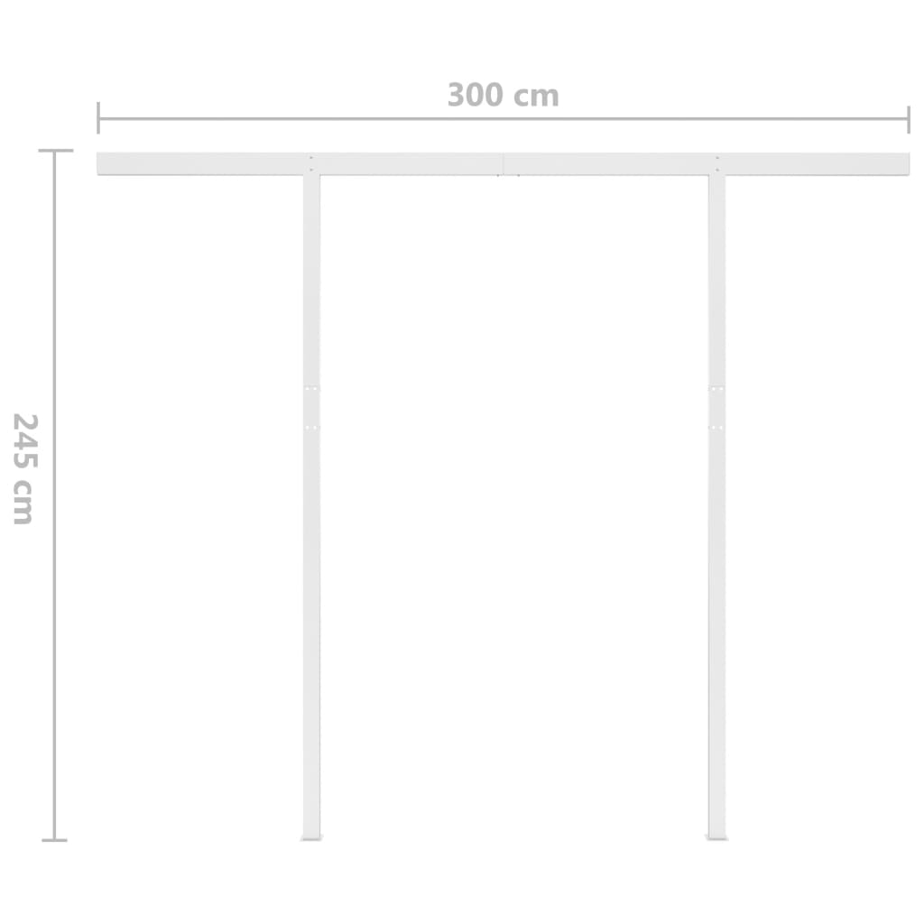 Retractable awning LED/wind sensor 3x2.5 m anthracite