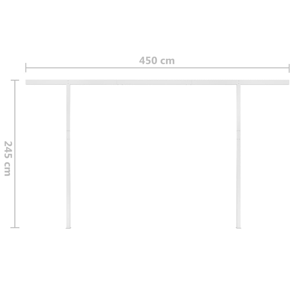 Automatic retractable awning with pole 4x3 m cream