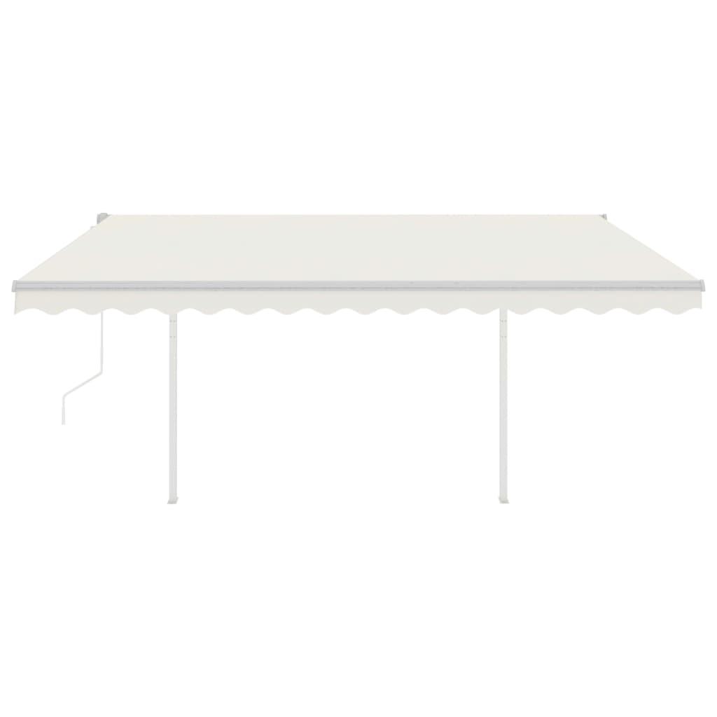 Automatic retractable awning with pole 4x3 m cream