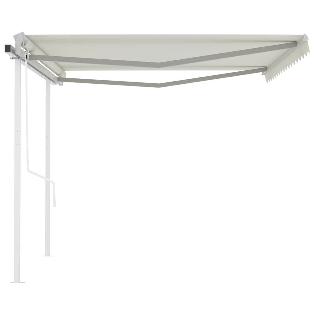 Automatic retractable awning with pole 4x3 m cream