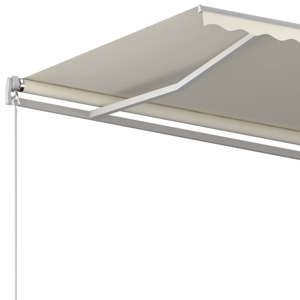 Automatic retractable awning with pole 4x3 m cream