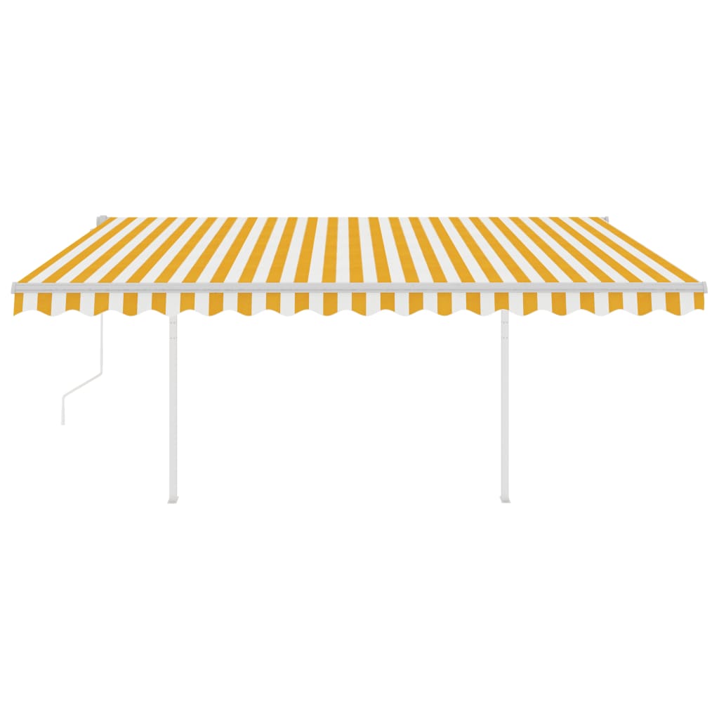 Retractable awning LED/wind sensor 4x3 m yellow-white