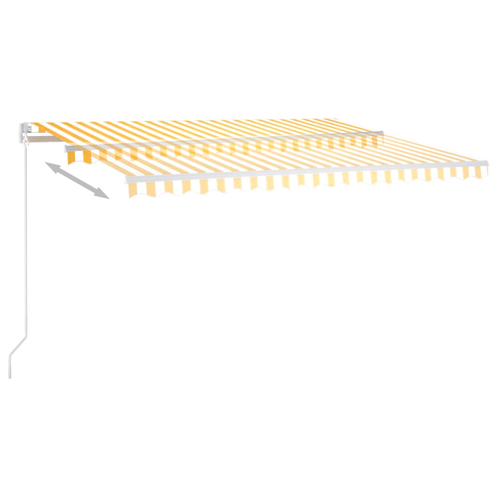 Retractable awning LED/wind sensor 4x3 m yellow-white