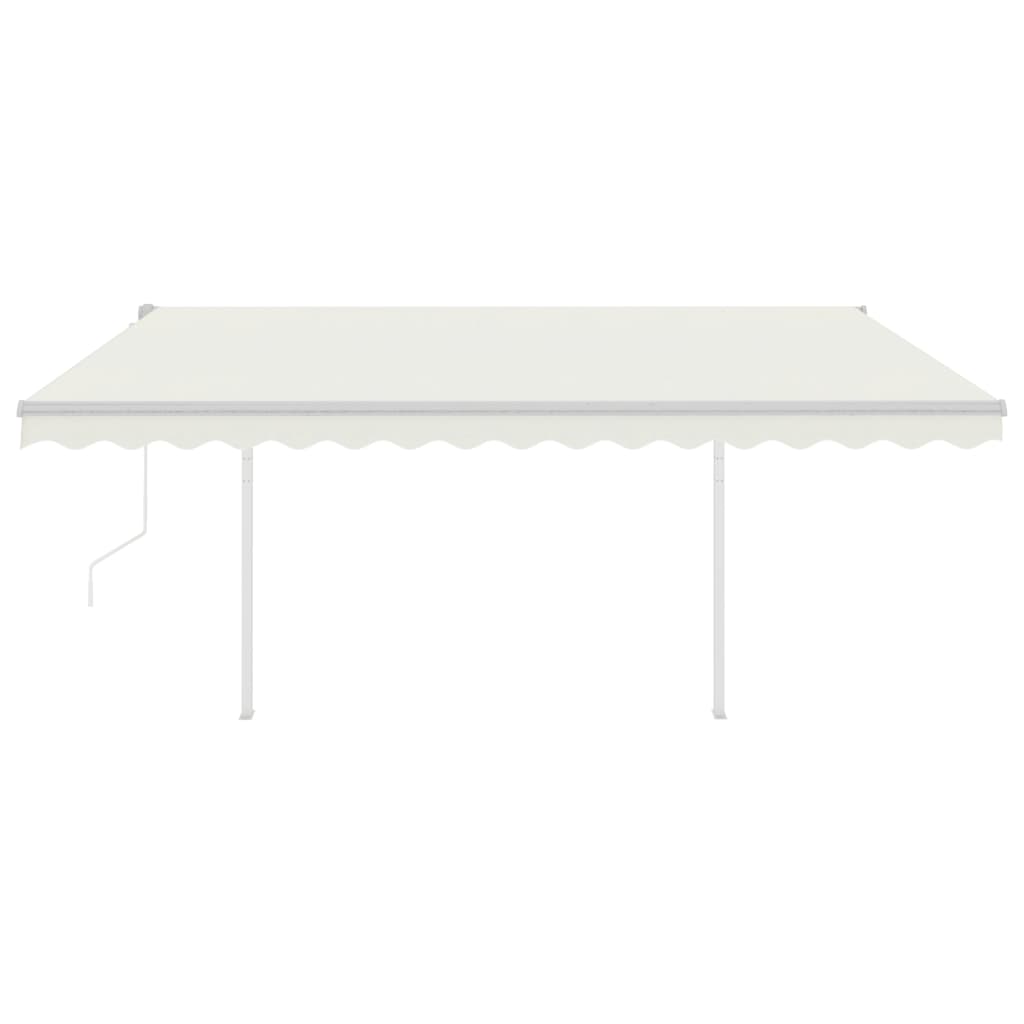 Retractable awning with LED and wind sensor 4.5x3 m cream