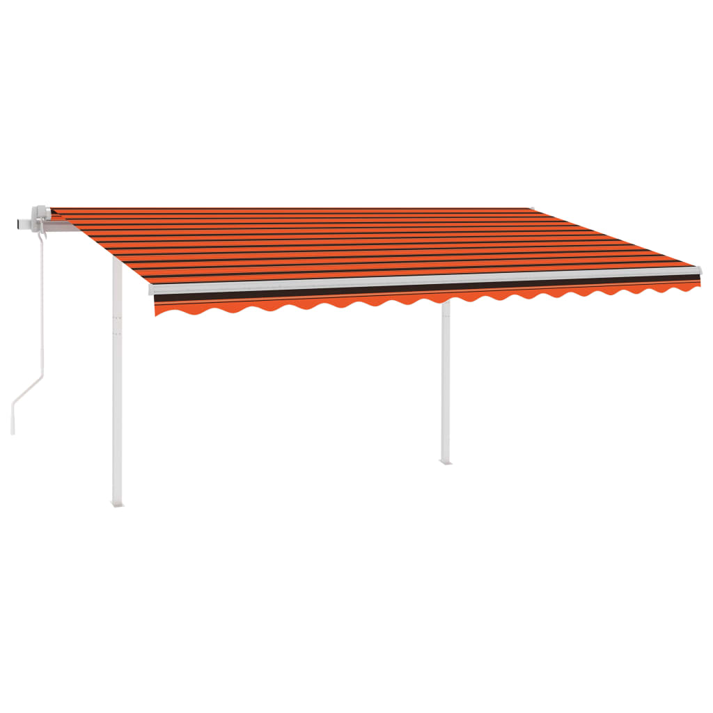 Retractable awning LED/wind sensor 4.5x3 m orange-brown