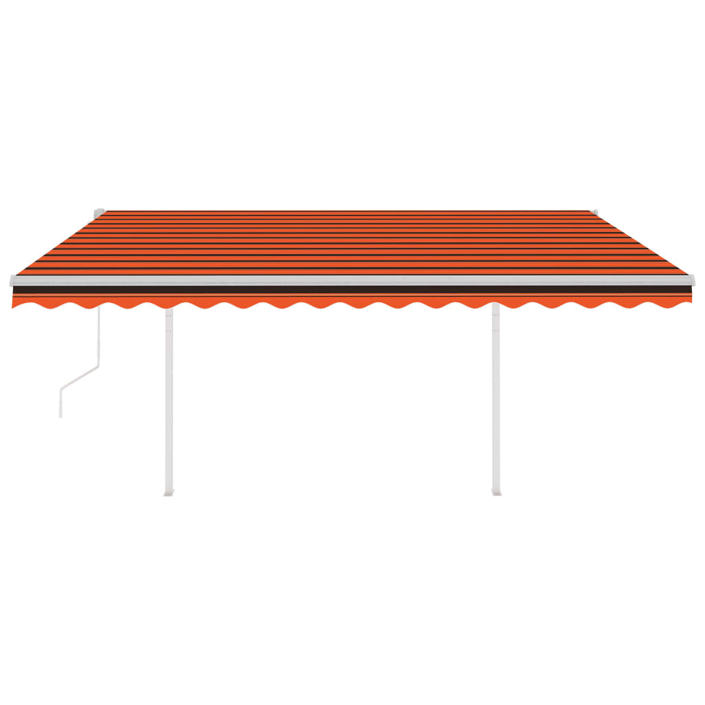 Retractable awning LED/wind sensor 4.5x3 m orange-brown