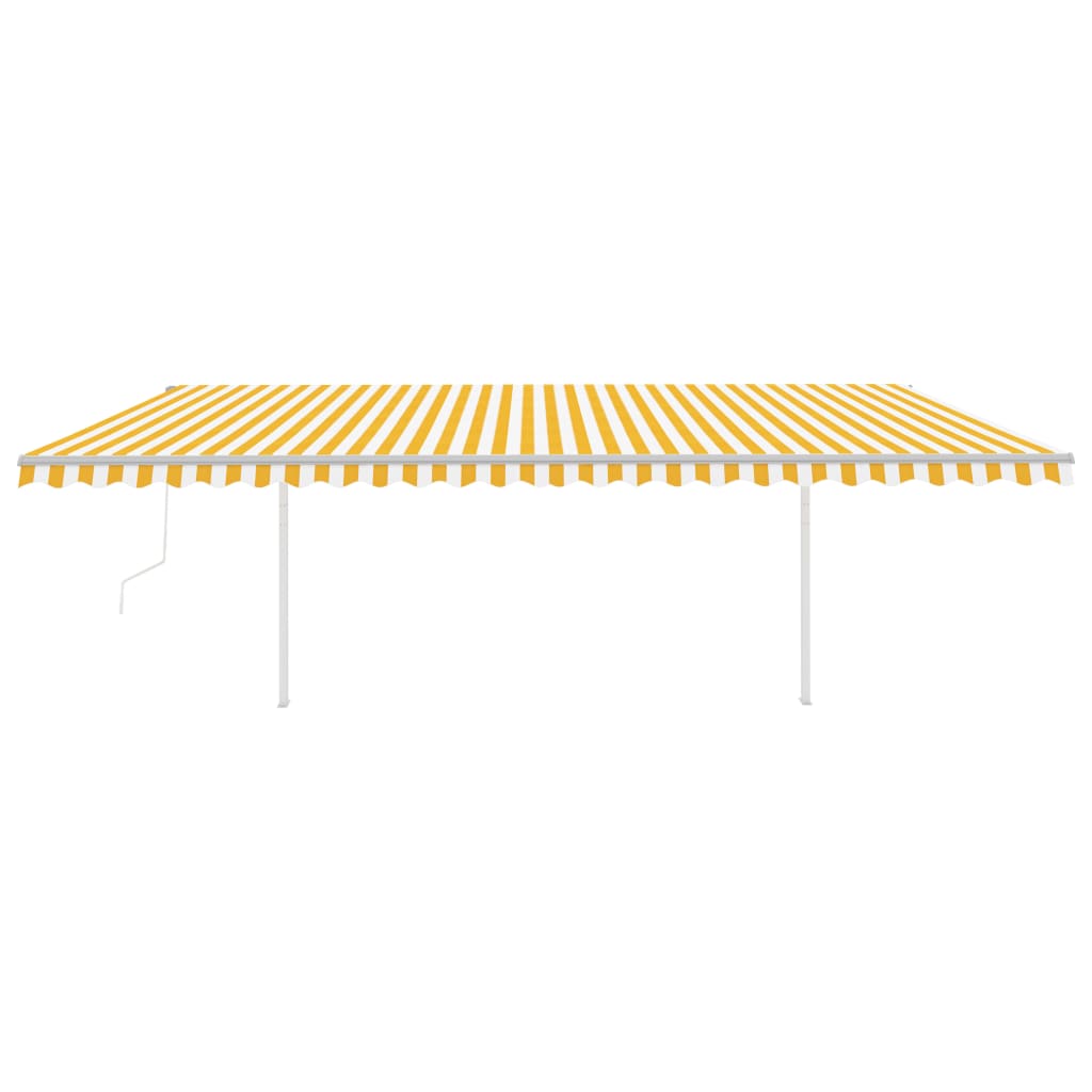 Automatic retractable awning 6x3 m yellow and white