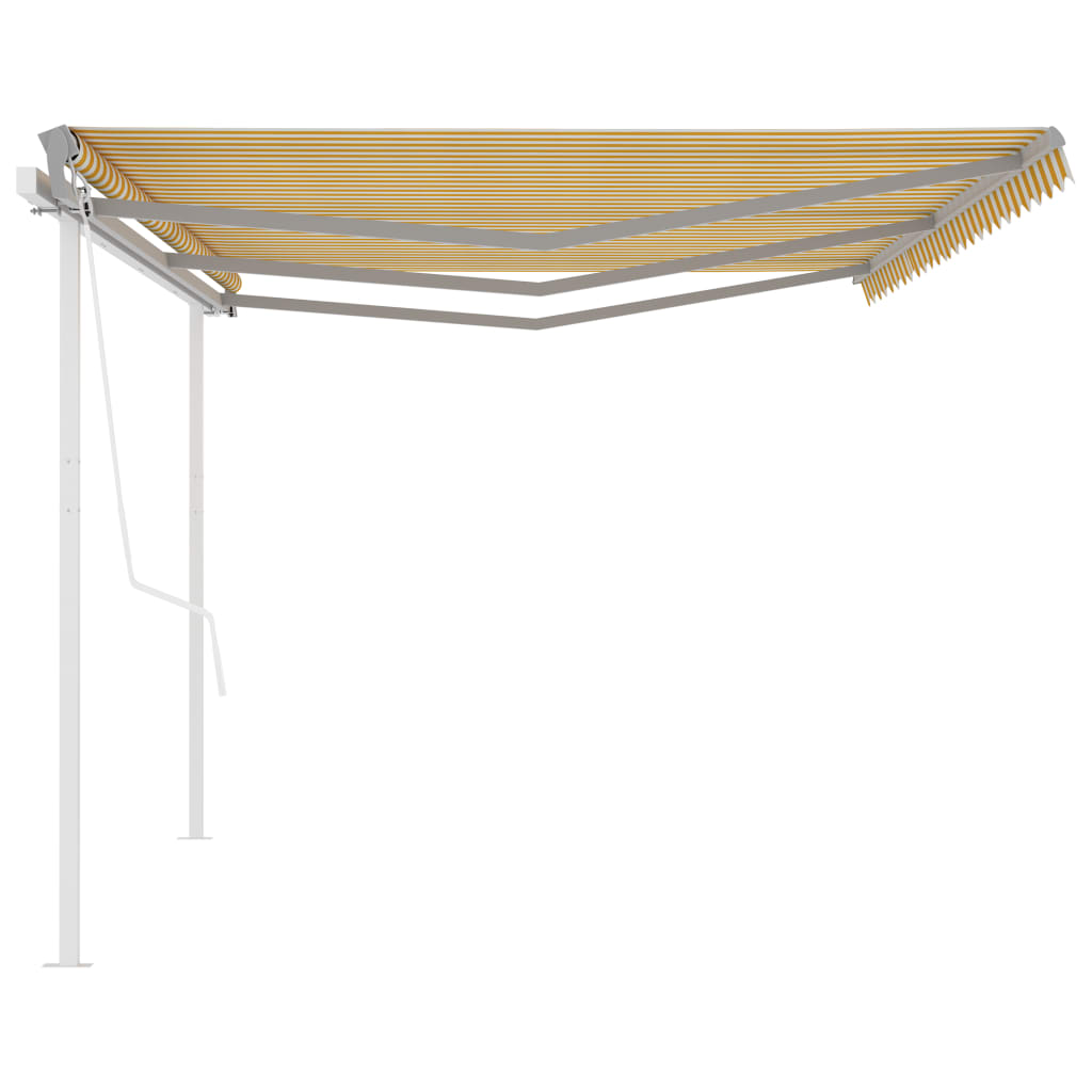 Automatic retractable awning 6x3 m yellow and white