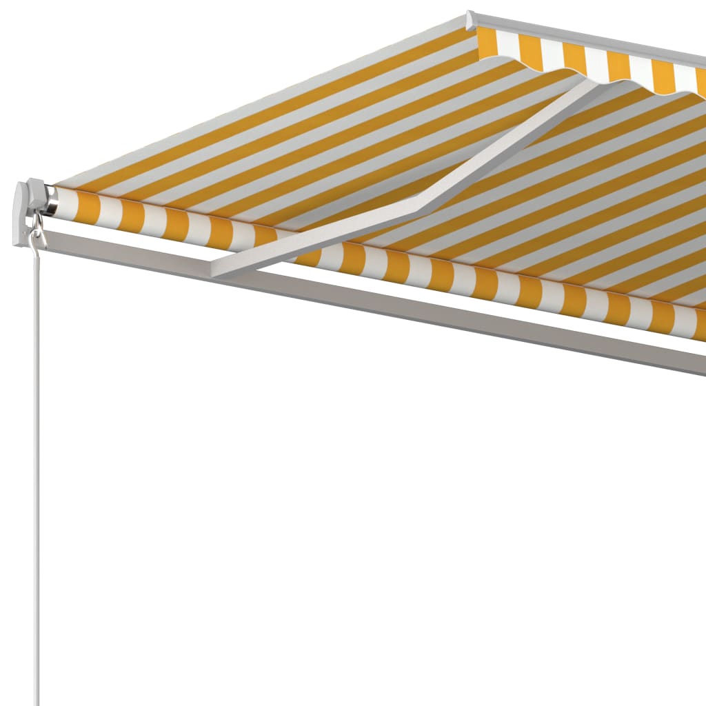 Automatic retractable awning 6x3 m yellow and white