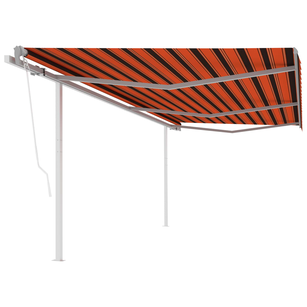 Automatic retractable awning 6x3 m orange-brown