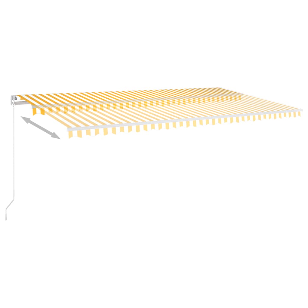 Retractable awning LED/wind sensor 6x3 m yellow-white