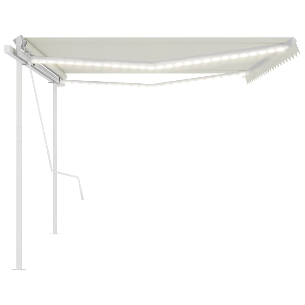 Retractable awning LED/wind sensor 5x3.5 m cream