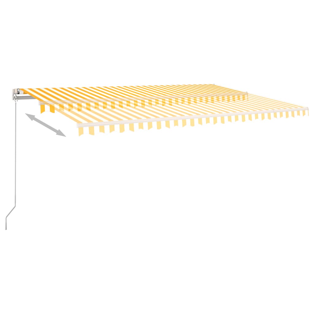 Retractable awning LED/wind sensor 5x3.5m yellow-white