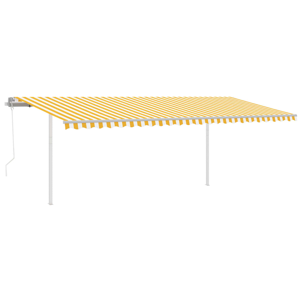 Retractable awning LED/wind sensor 6x3.5m yellow-white