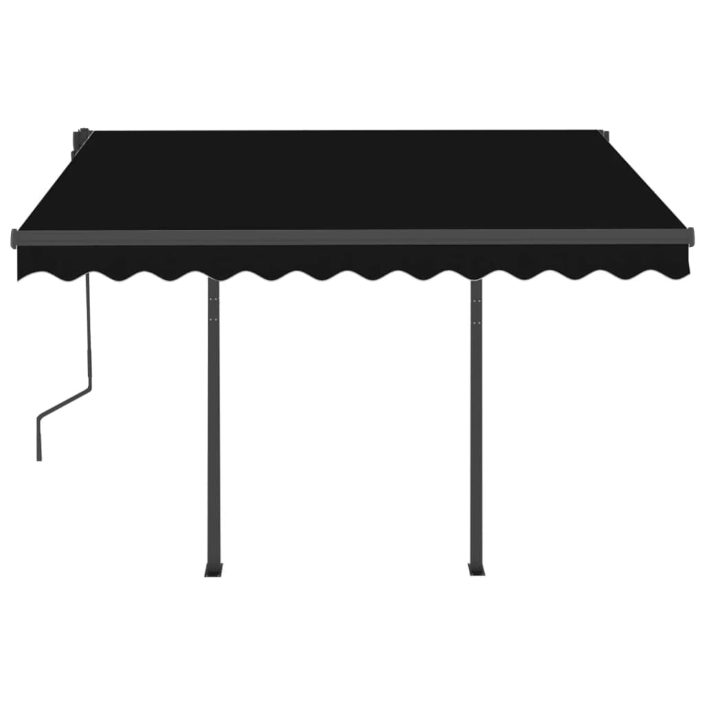 Automatic retractable awning with pole 3x2.5 m anthracite