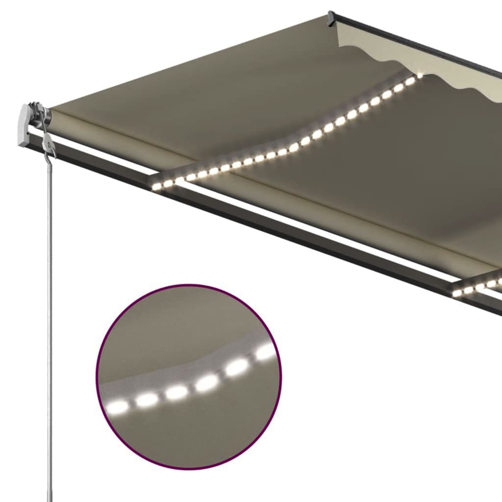 Retractable awning LED/wind sensor 3x2.5 m cream