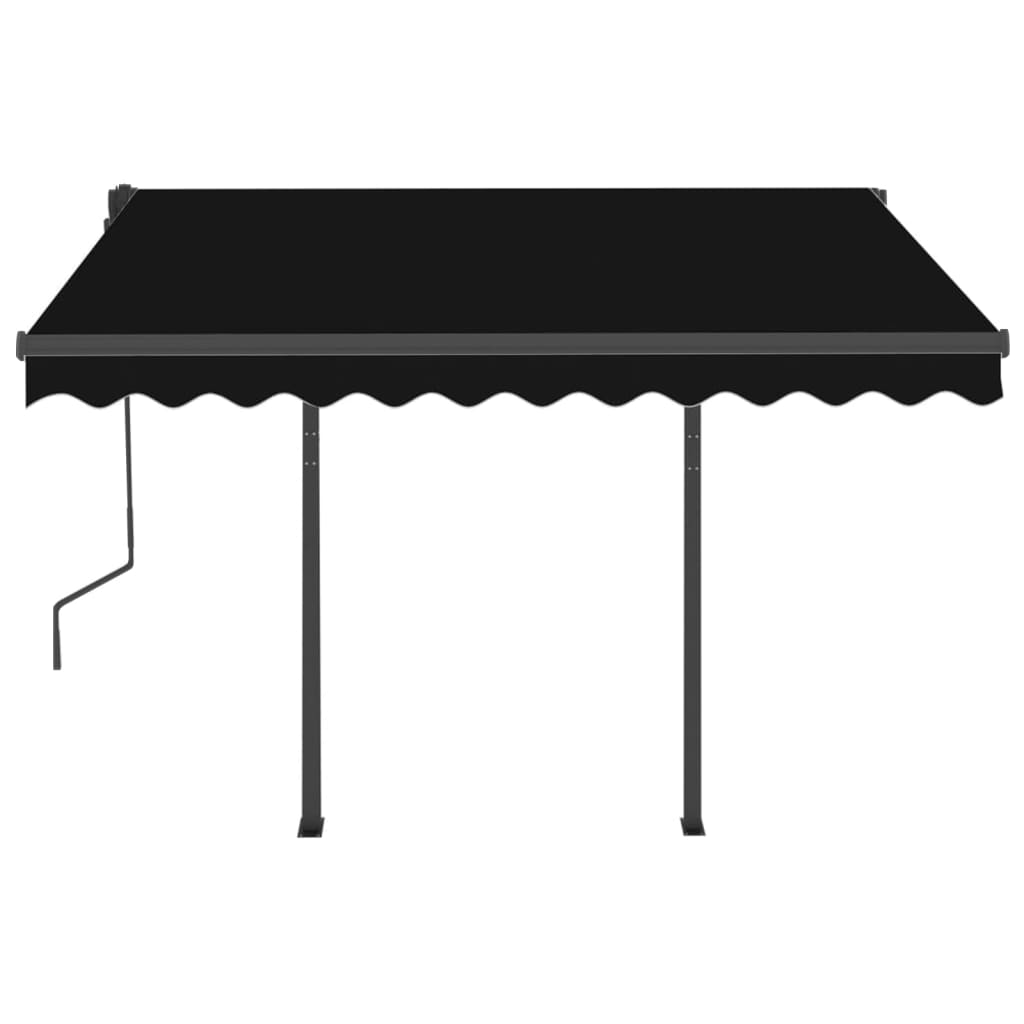 Retractable awning with pole 3.5x2.5 m anthracite