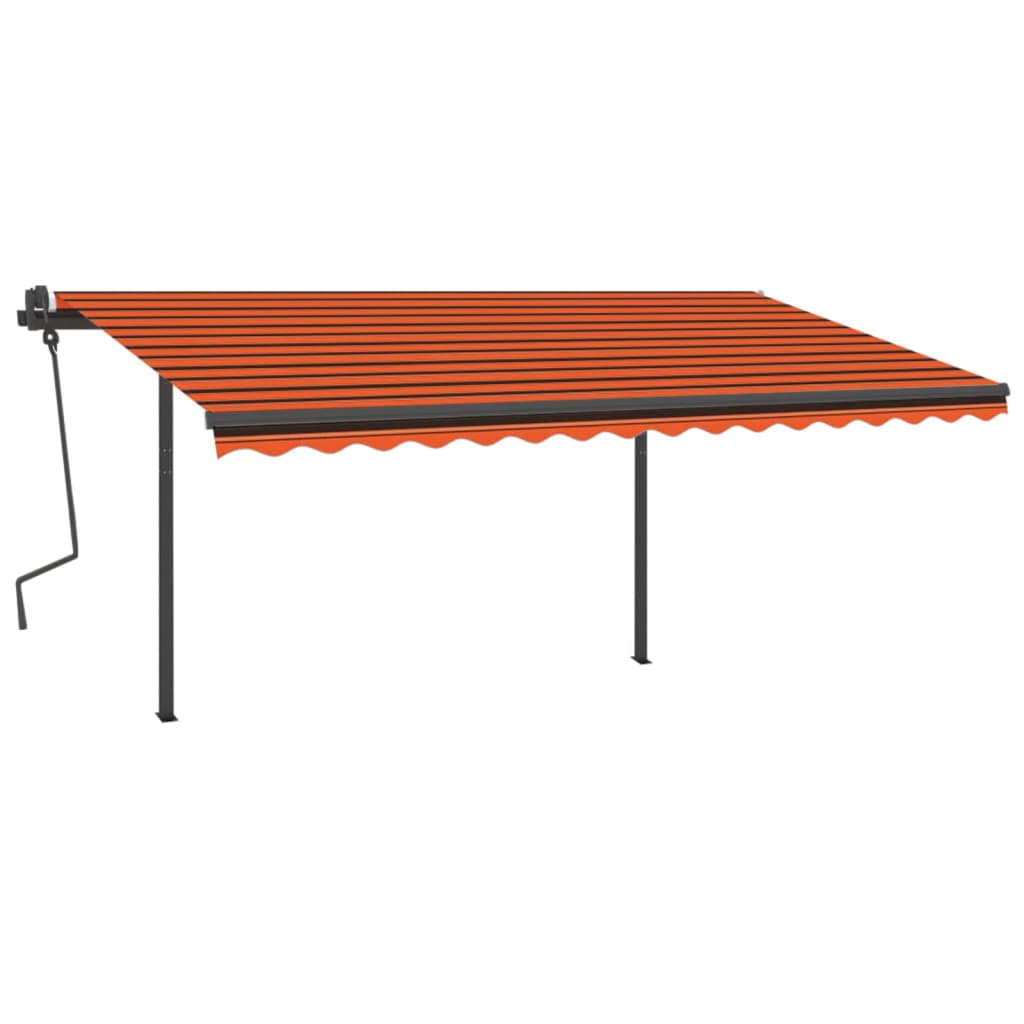 Manuaalisesti kelattava markiisi LED-valot 4x3 m oranssiruskea