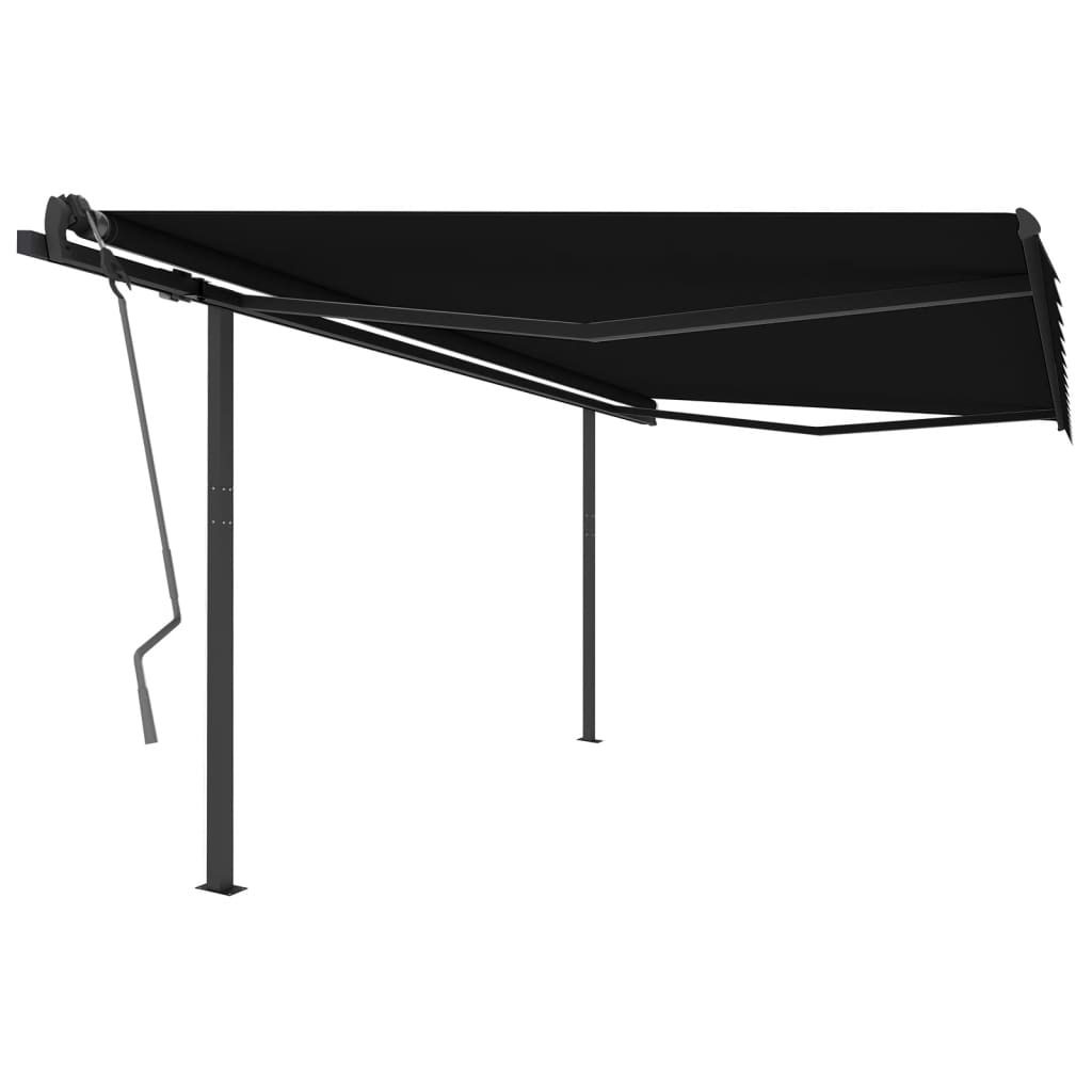 Automatic retractable awning with pole 4x3 m anthracite