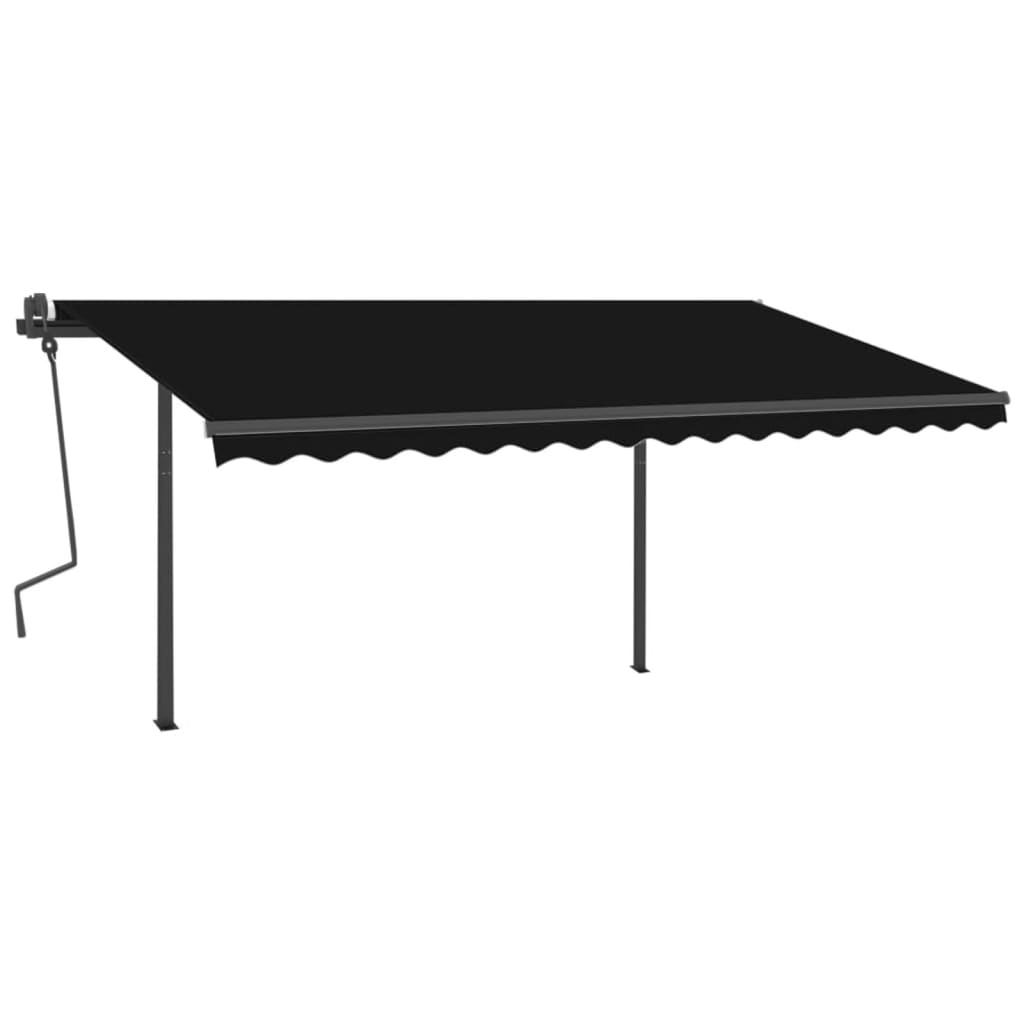 Automatic retractable awning with pole 4x3 m anthracite