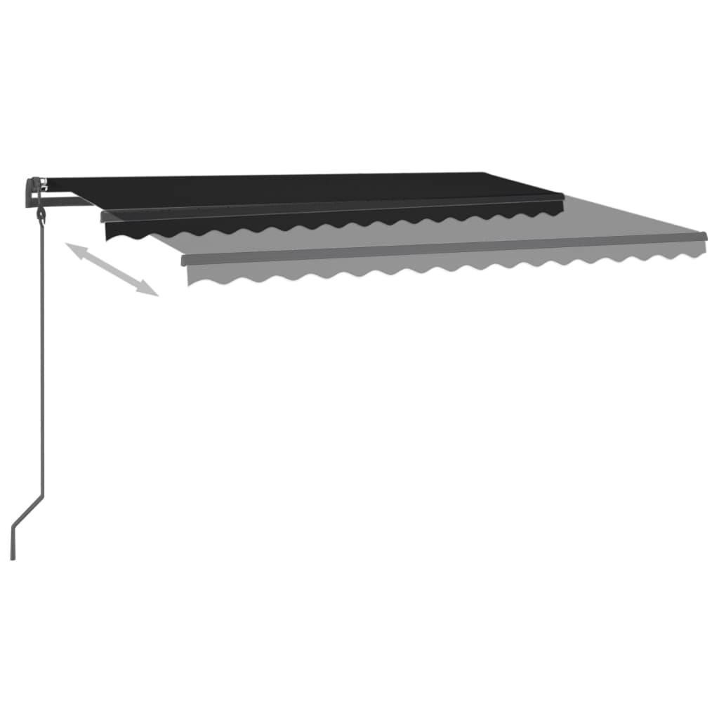 Retractable awning LED/wind sensor 4x3 m anthracite