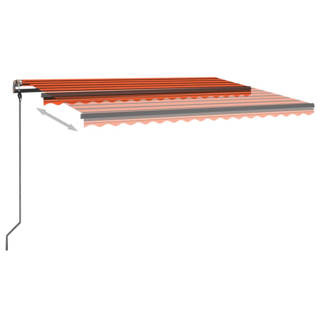 Retractable awning LED/wind sensor 4x3 m orange-brown