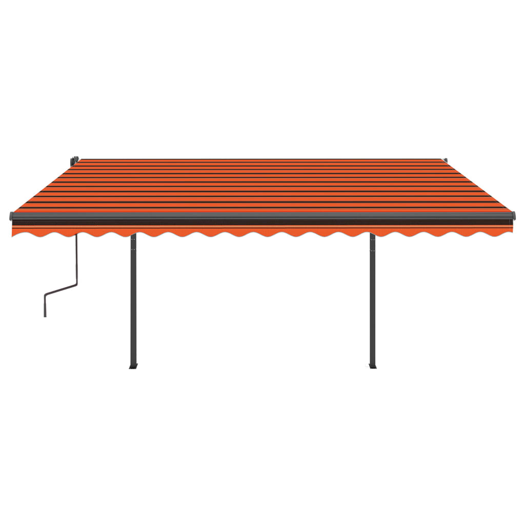 Retractable awning LED/wind sensor 4x3 m orange-brown