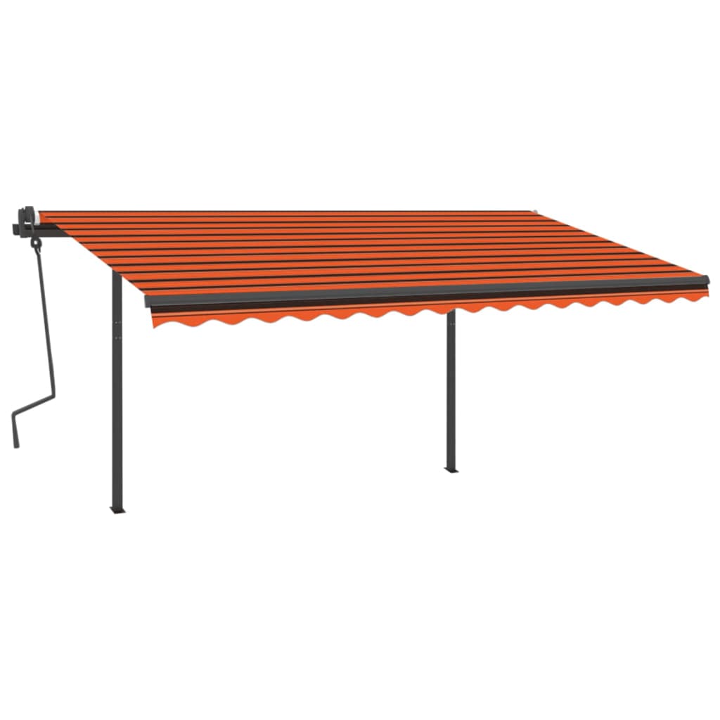 Manuaalisesti kelattava markiisi LED-valot 4,5x3m oranssiruskea