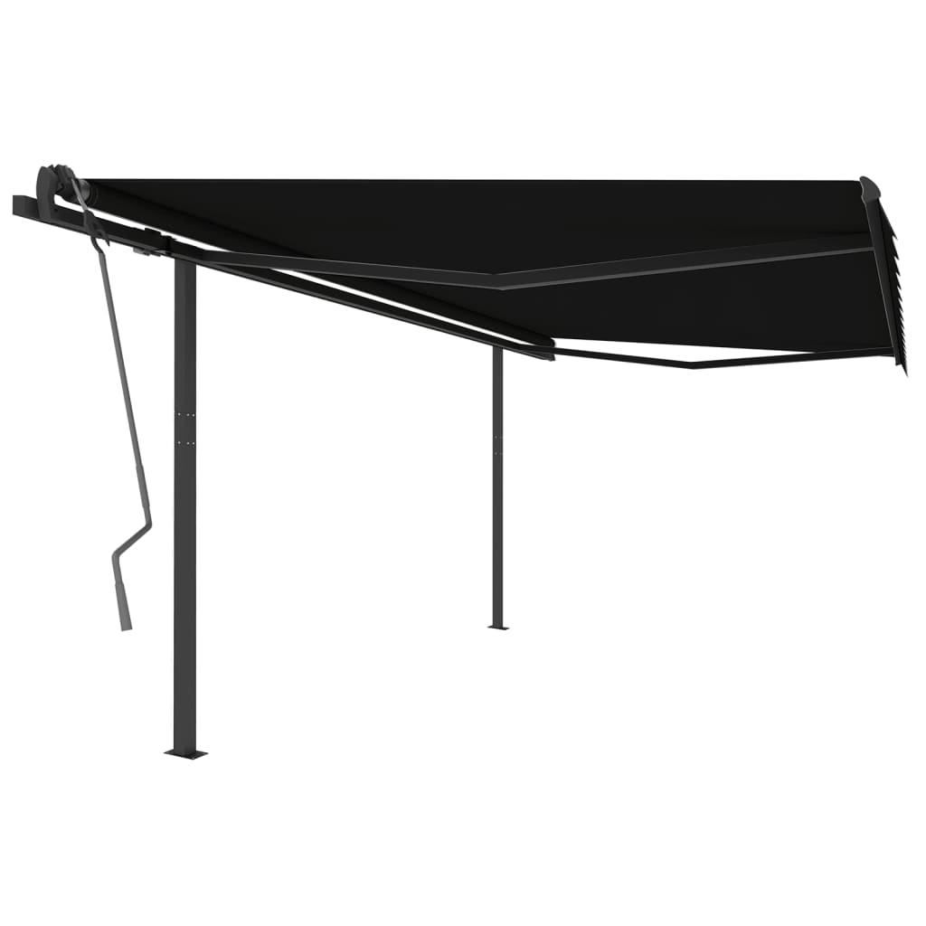 Automatic retractable awning with pole 4.5x3m anthracite