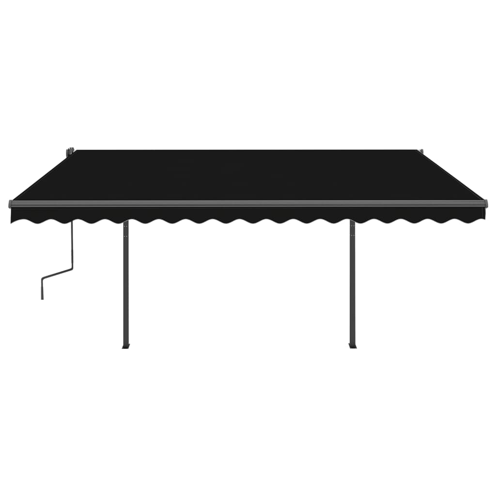 Automatic retractable awning with pole 4.5x3m anthracite