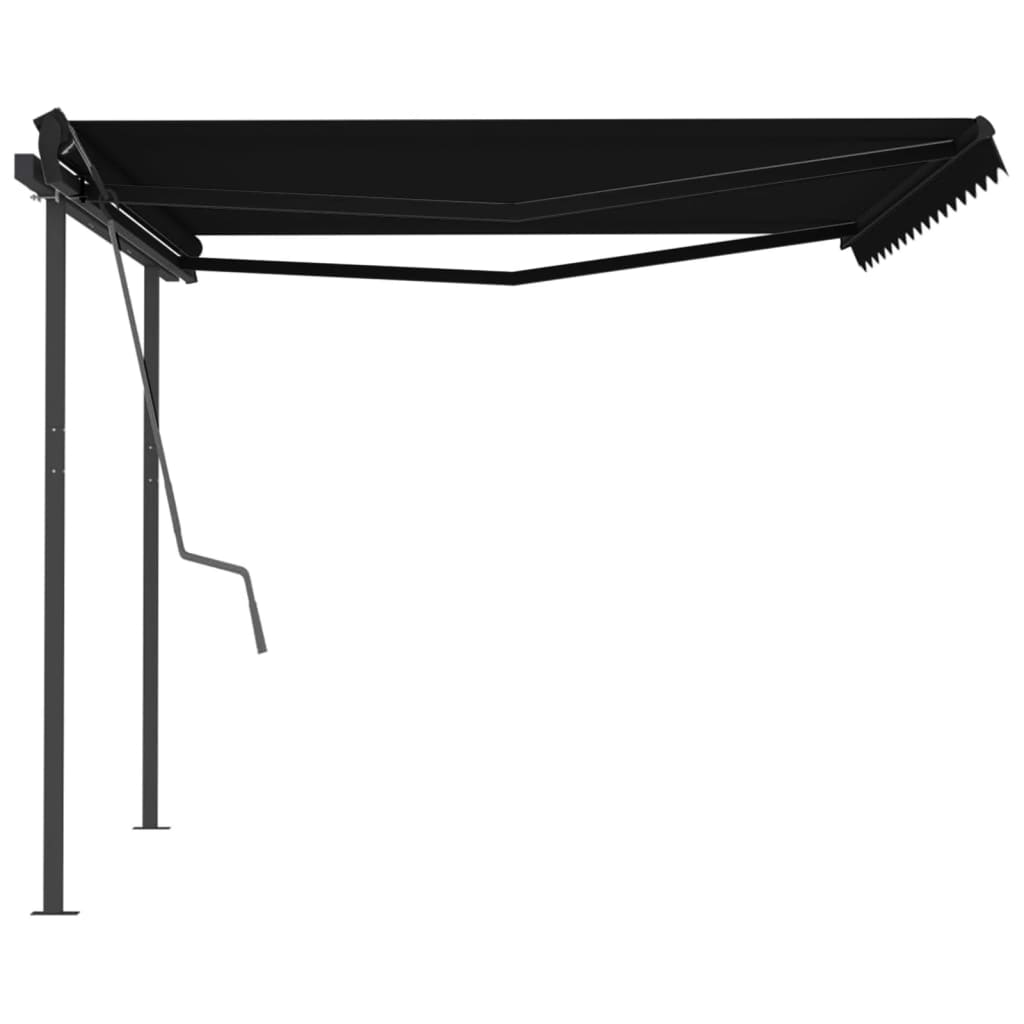 Automatic retractable awning with pole 4.5x3m anthracite