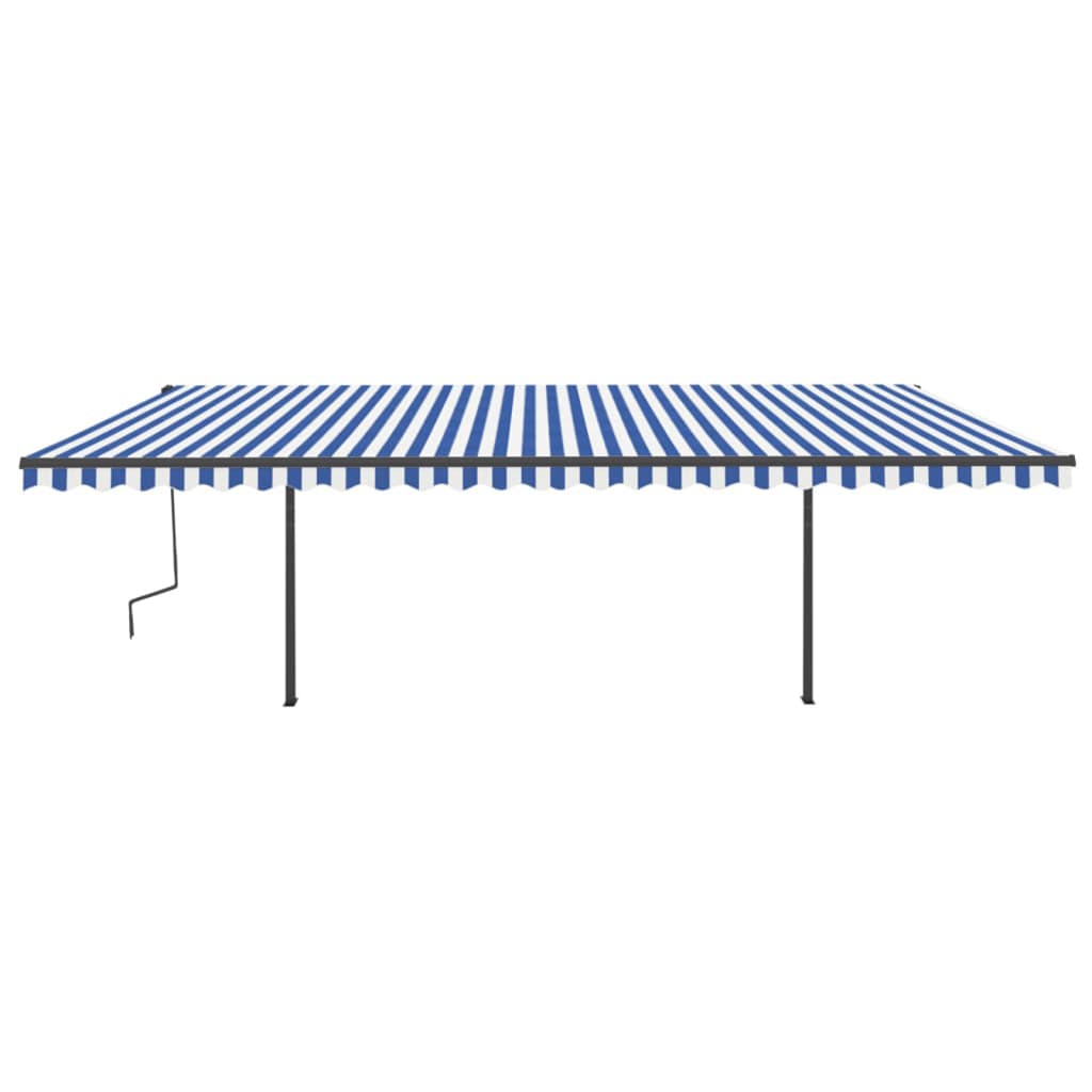 Automatic retractable awning 6x3 m blue and white