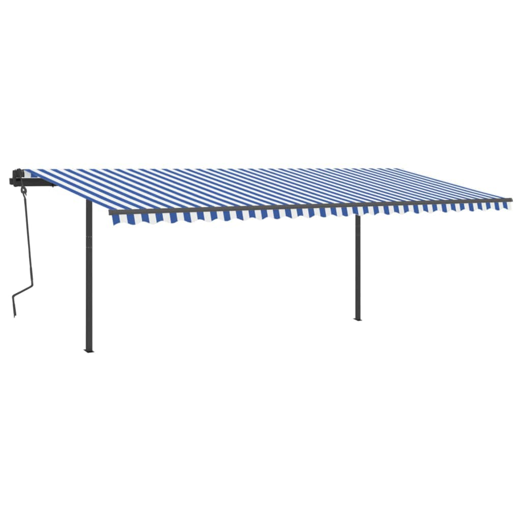 Automatic retractable awning 6x3 m blue and white