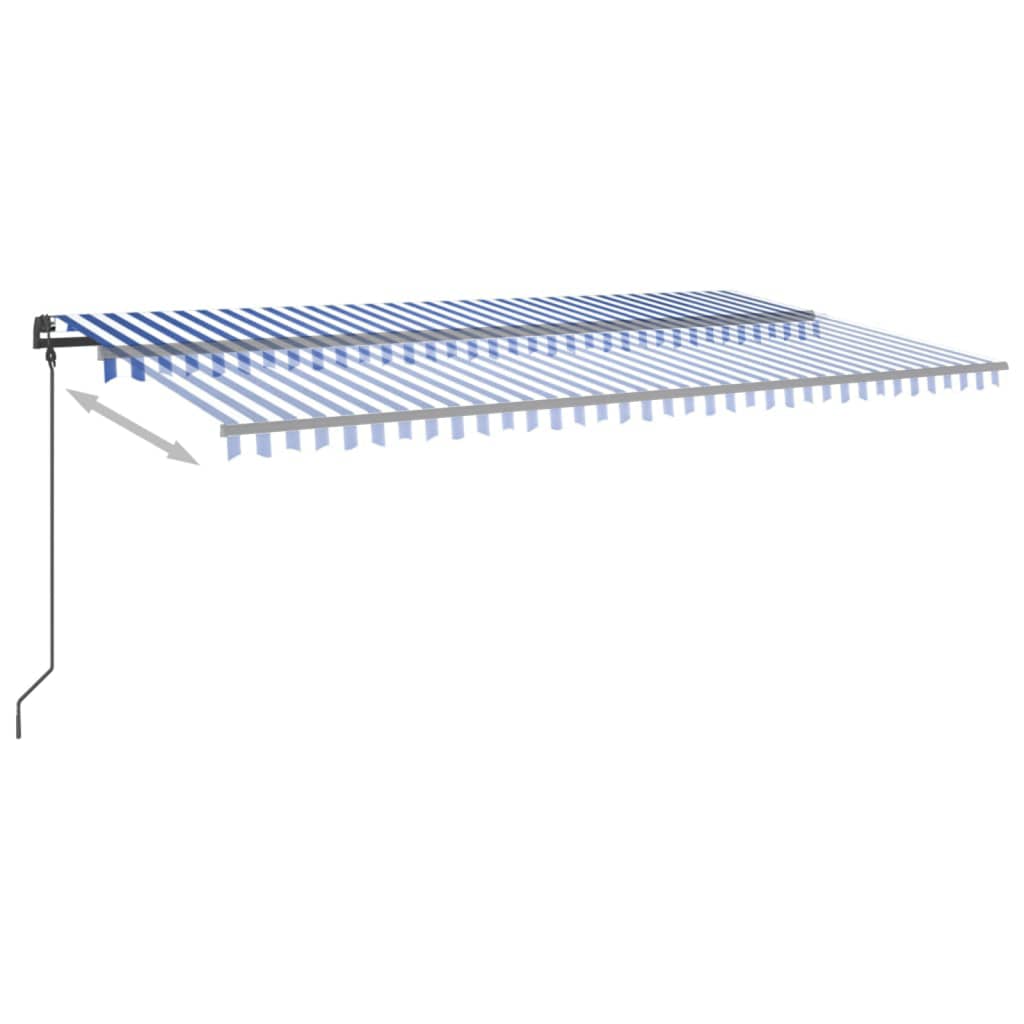 Automatic retractable awning 6x3 m blue and white