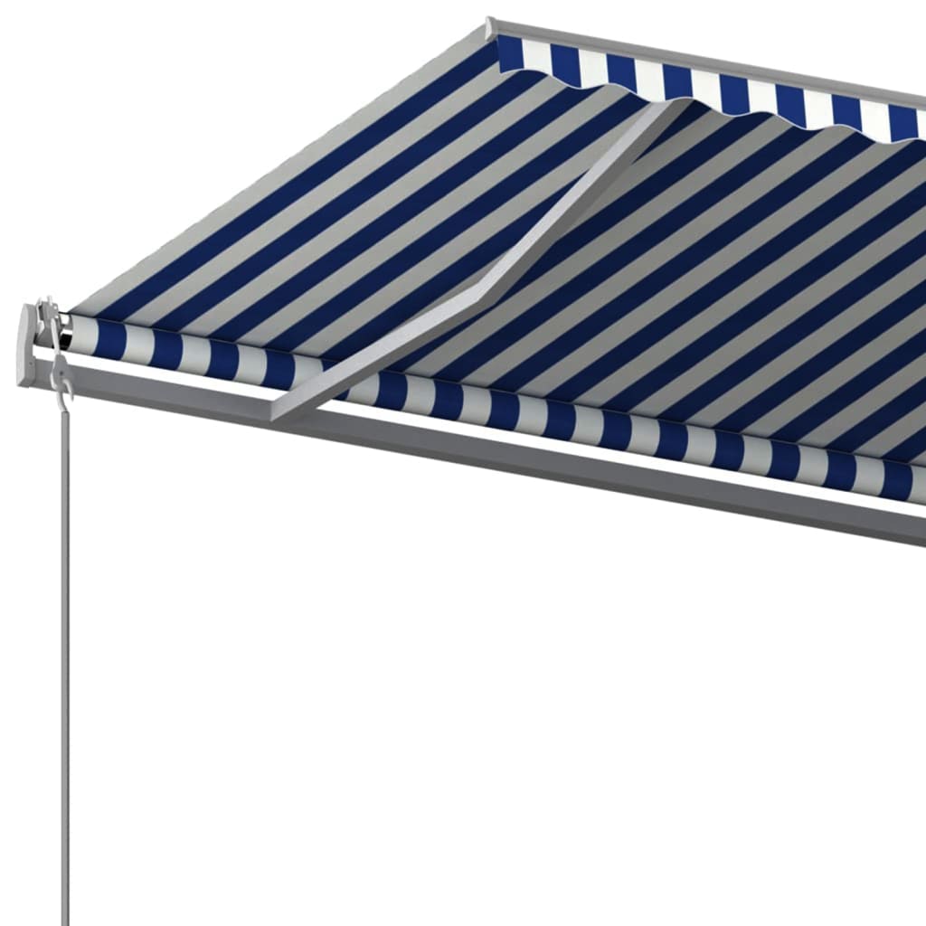 Automatic retractable awning 6x3 m blue and white