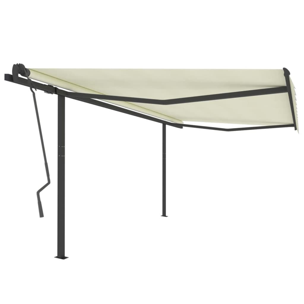 Automatic retractable awning with pole 4x3.5m cream