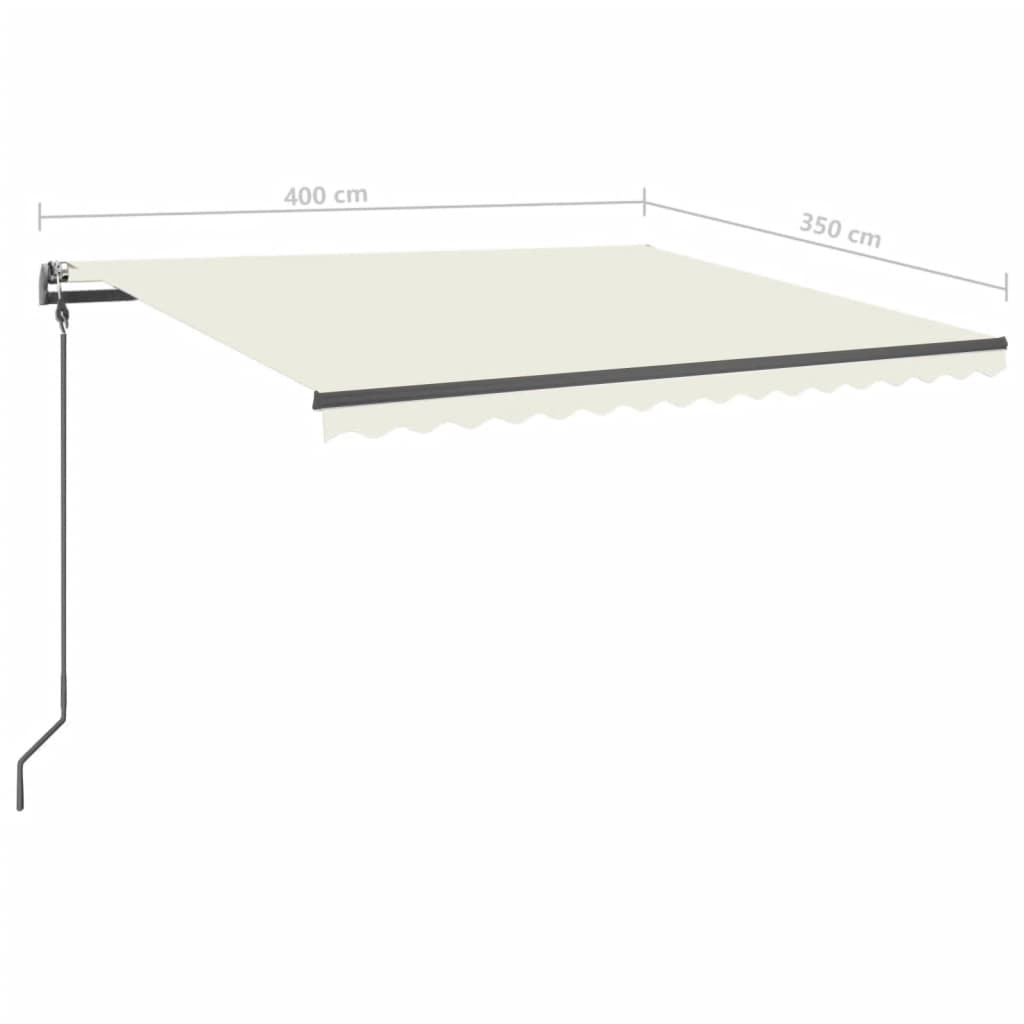 Automatic retractable awning with pole 4x3.5m cream