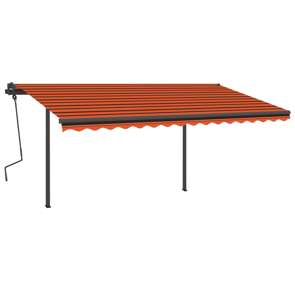 Sisäänkelattava markiisi LED/tuulisensori 4x3,5 m oranssiruskea