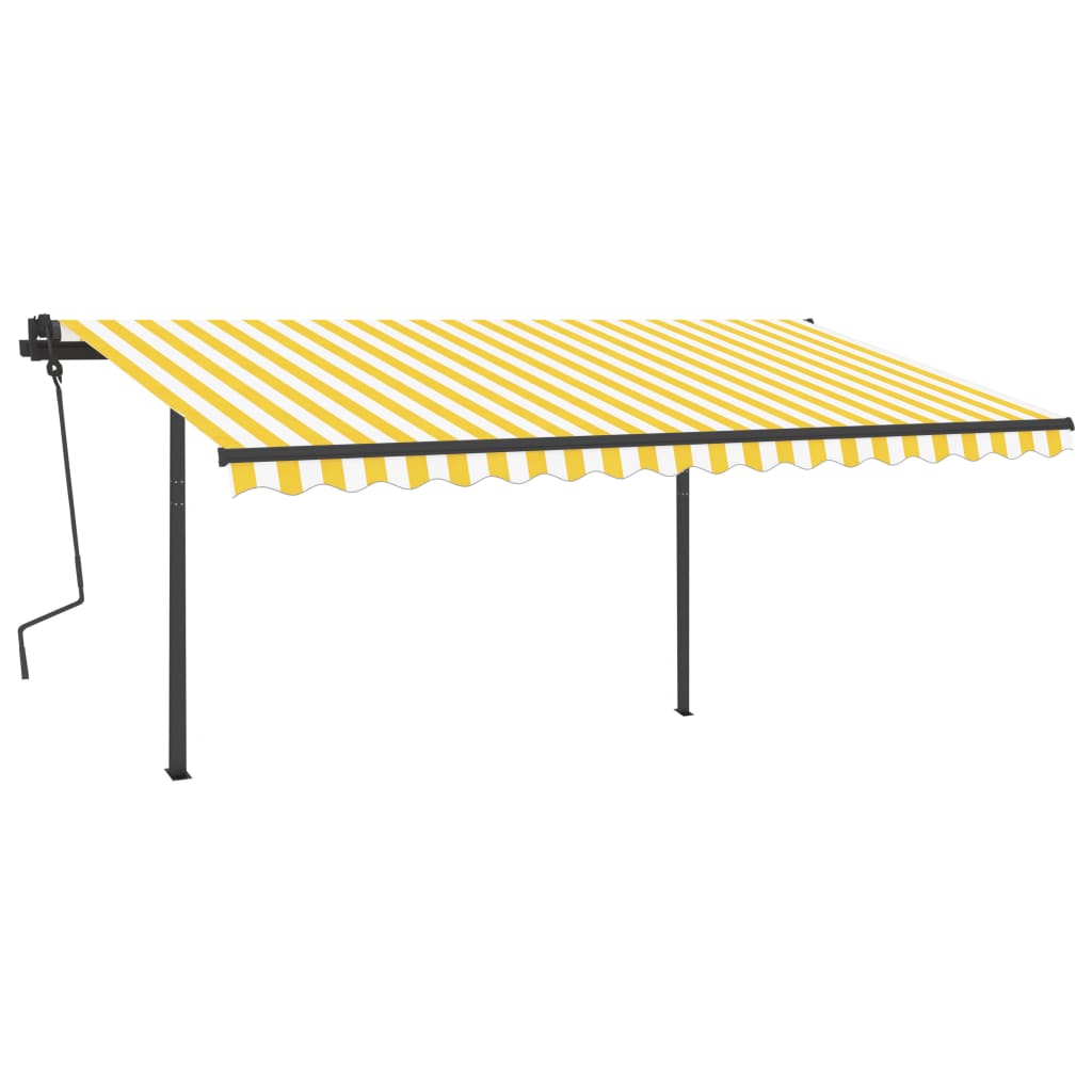 Automatic retractable awning 4.5x3.5 m yellow and white