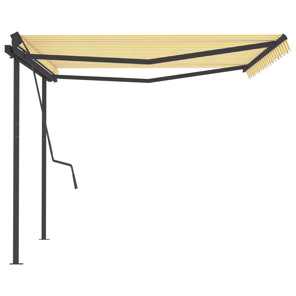 Automatic retractable awning 4.5x3.5 m yellow and white