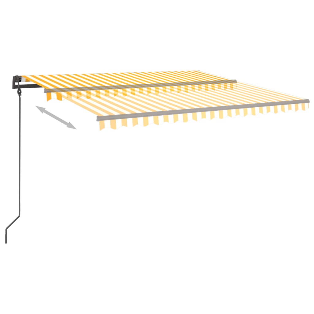 Automatic retractable awning 4.5x3.5 m yellow and white