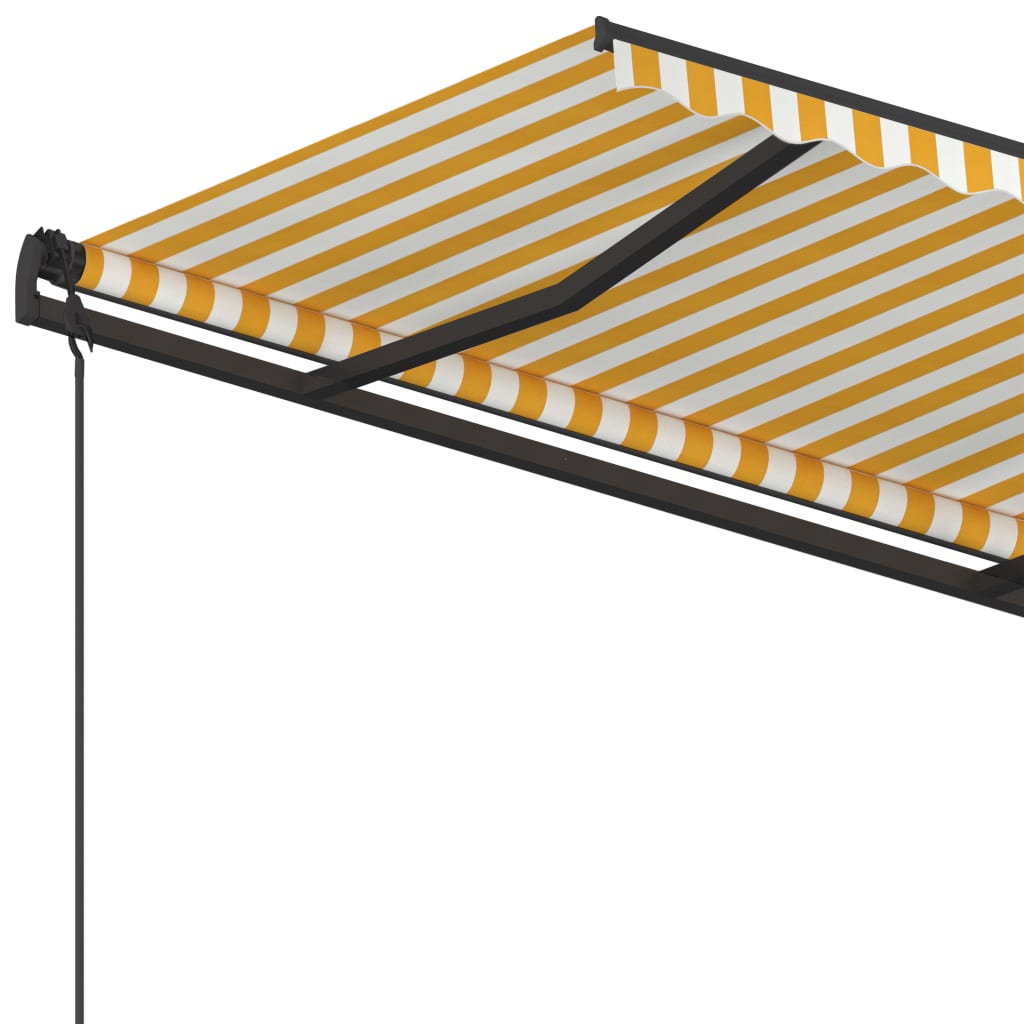 Automatic retractable awning 4.5x3.5 m yellow and white