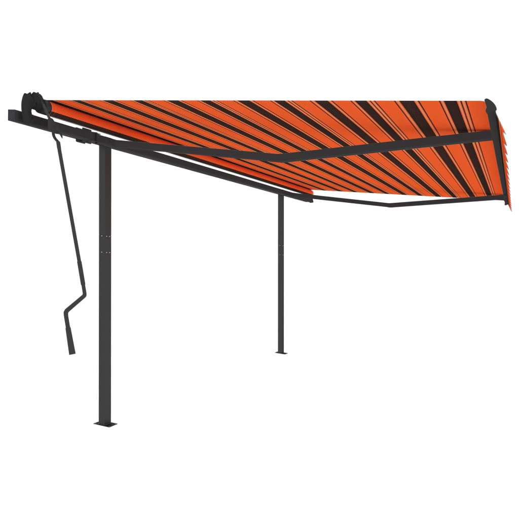 Automatic retractable awning 4.5x3.5 m orange/brown