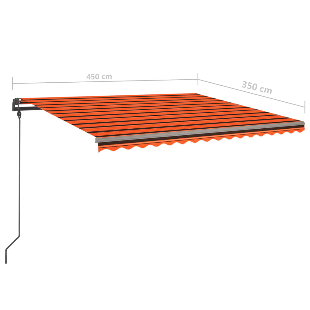 Automatic retractable awning 4.5x3.5 m orange/brown