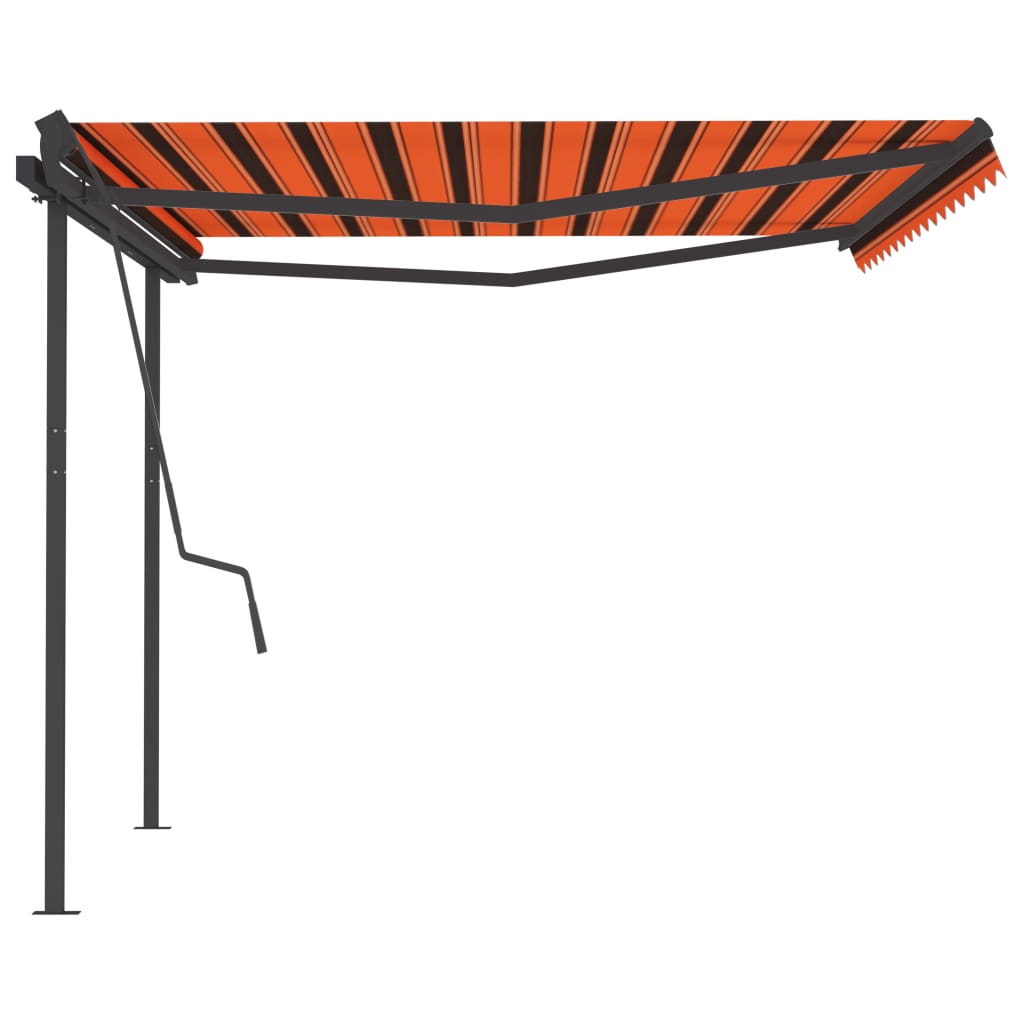 Automatic retractable awning 4.5x3.5 m orange/brown